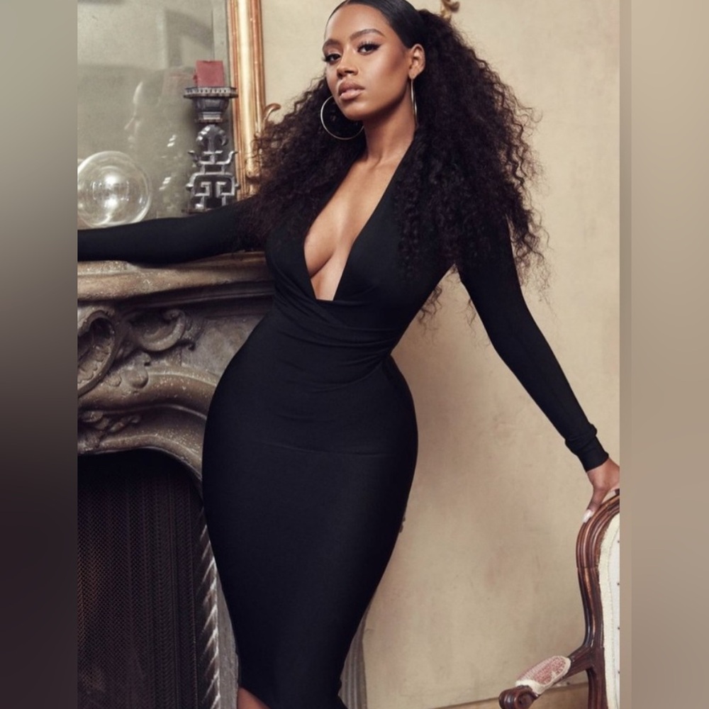 House of CB FRANCESCA Black DRAPED
BANDAGE DRESS